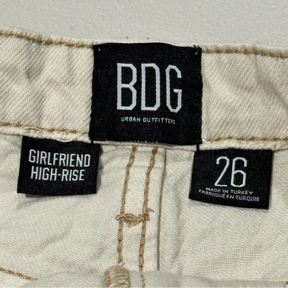BDG Women's 26 Cream Essential High Rise Cutoff Distressed Jean Shorts Summer - Picture 5 of 8